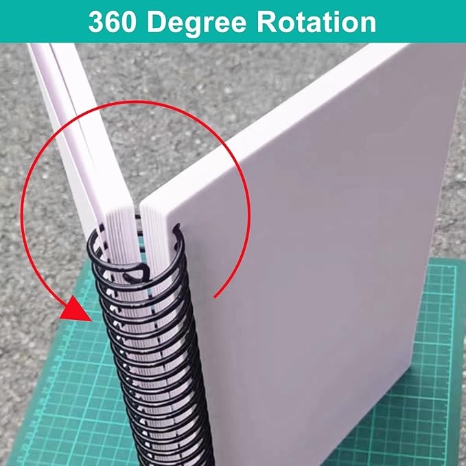 Plastic Spiral Binding Coils 100 Pack, Coil Binding 10mm(3/8") 75 Sheet Capacity, 4:1 Pitch Black Binding Spirals for Students and Coworkers