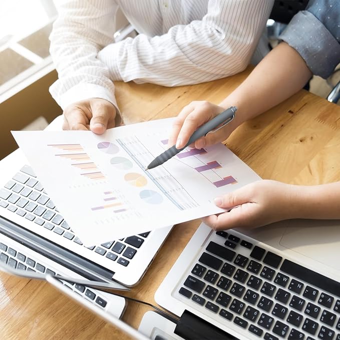 Ballpoint Pens Black Ink Ball Point Pen with Super Soft Grip Medium Point 1.0mm Office Pens (Silver 12-count)