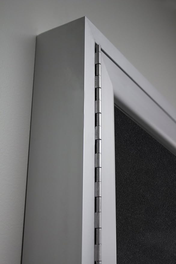 Ghent 36"x24" 1-Door indoor Enclosed Recycled Rubber Bulletin Board, Shatter Resistant, with Lock, Satin Aluminum Frame,Black (PA132TR-BK),Made in the USA