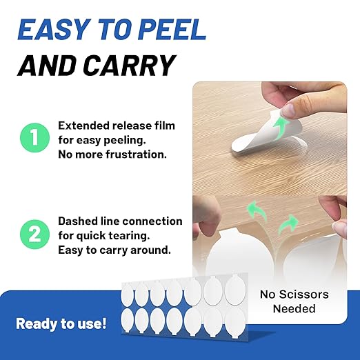 Double Sided Heavy Duty Extra Strong Adhesive Tape -210pcs Nano Tape Sticky Adhesive Dots -Indoor/Outdoor General Purpose Mounting Tape for Securing Picture Frames, Carpets(25FT)