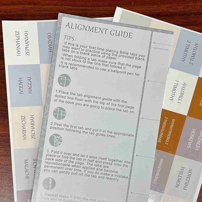 Thinkor Reposition Laminated Bible Tabs, Large Print Stickers, Easy to Read & Apply Bible Tabs for Women & Man (Winter Snow)