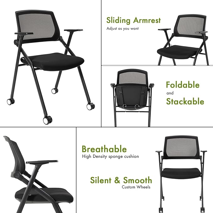 20 Pack Folding Chairs Capacity Portable Nesting Commercial Seat for School Events Office Picnic Kitchen Conference Waiting Training Room