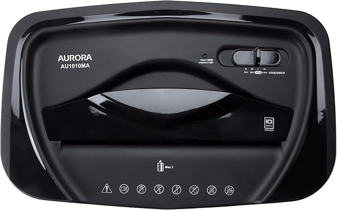 Aurora AU1010MA High-Security 10-Sheet Micro-Cut Paper, Credit Card Shredder, Large 5.2-Gals Basket with Easy Lifting Handle