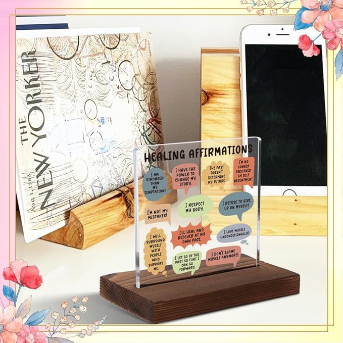 Mental Health Gifts for Women, Encouragement Gifts for Women, Positive Affirmation Gift for Woman,Modern Acrylic Desk Plaque with Inspirational Quotes, 10 x 10 x 1.5 cm,XXD27