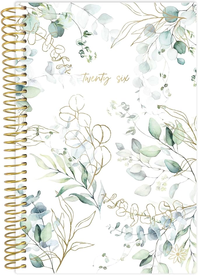 bloom daily planners 2026 Pocket Planner - 4” x 6” - (January 2026 - December 2026) - MINI Weekly/Monthly Agenda Organizer & Calendar Book - Eucalyptus, White