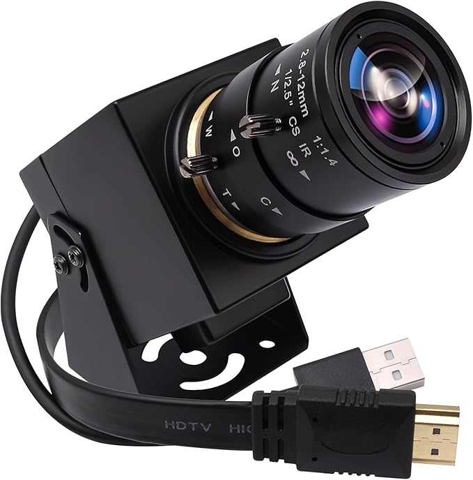SVPRO 4K Webcam - HDMI/USB Dual Interface, Manual Zoom, 2.8-12mm CS Mount Lens for Close-up, CMOS IMX415 Industrial Camera for Machine Vision
