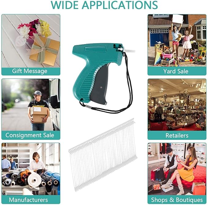 Price Tagging Gun for Clothing,(Not Stitch Gun) Standard Retail Price Tag Attacher Gun Kit for Clothes Labeler with 6 Needles & 2000pcs 2" Barbs Fasteners & Organizer Bag for Store Warehouse Yard Sale