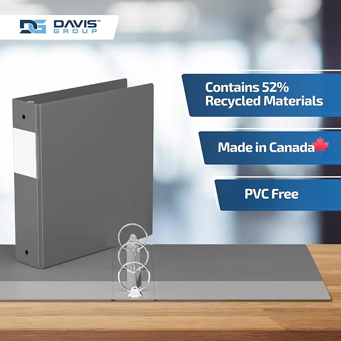Premium Economy 6-Pack 3-Ring Binders for School or Office, Round-Ring Binders, 2 Inch, Gray