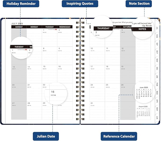 2026 Planner, Weekly and Monthly Calendar Academic Planner, Jan 2026 - Dec 2026, Planning Agenda Book for Desk Accessories and School Supplies - A5 (6.3'' x 8.5'') (Starry Sky, 6.3"x8.5"(Jul 2025-Jun 2026）)