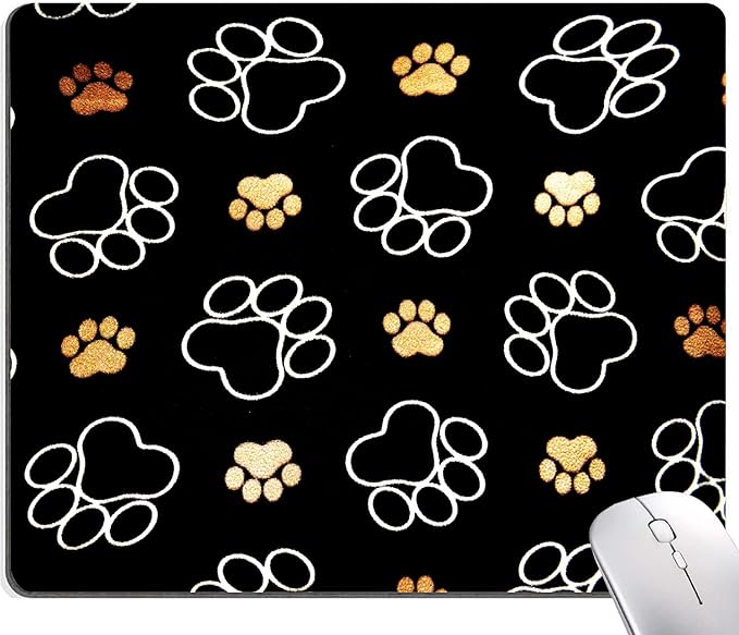 Hokafenle Mouse Pad, Cute Dog Paw Mouse Pad Design, Mouse Mat Square Waterproof Mousepad Non-Slip Rubber Base Computer Mouse Pads for Office Home Laptop