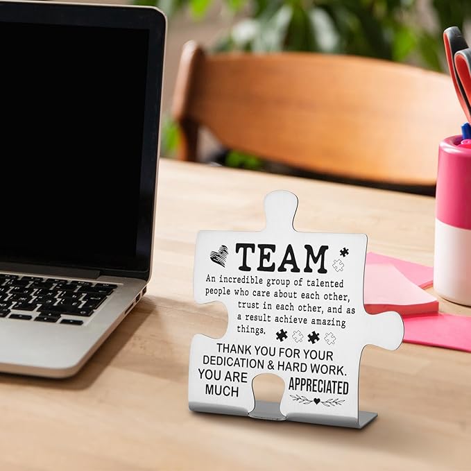 Team Gifts for Employees, Colleagues, Appreciated Coworker Gift, Thank You Coworkers Gift for Women Men, Teamwork Quotes Motivational Quotes for Office Home Decorative Signs Plaques WDD5