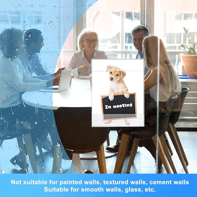 Kigley 70 Packs 8.5 x 11" Wall Mount Acrylic Sign Holder with Tape Clear Acrylic Sign Holder for Paper Poster Menu Door Wall Document for Office Home Store Restaurant No Drilling