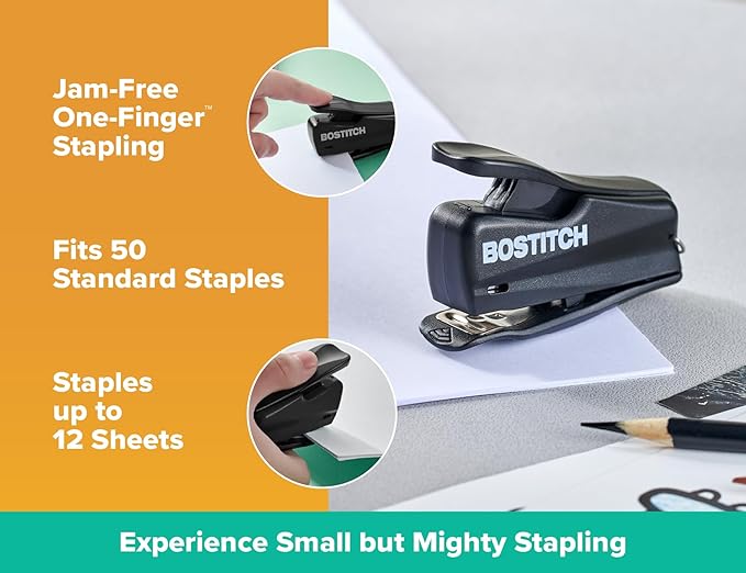 Bostitch Nano Mini Staplers, Black, 2-Pack (1830-2PK)