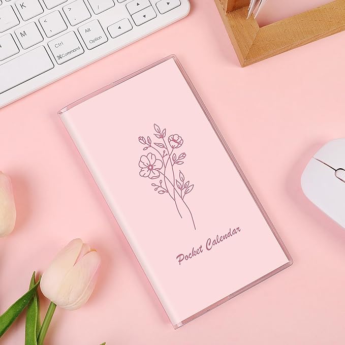 Pocket Calendar 2026-2027, Pocket Planner 2026-3.7" x 6.7" - Runs from July 2025 Until December 2027, Monthly Planner 2025-2027 with PVC Cover for Planning, Pink