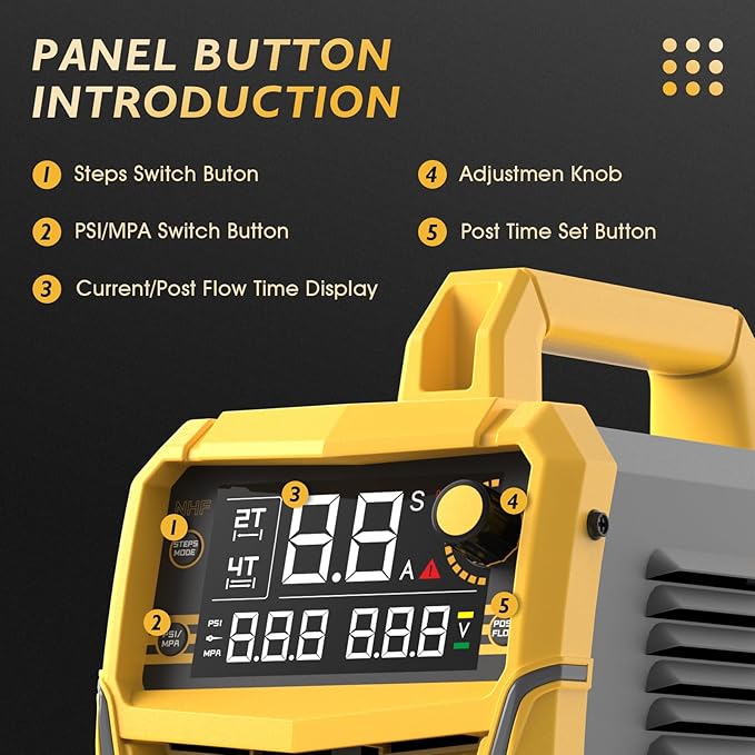 TOOLIOM 50A Non High Frequency Plasma Cutter 110/220V Dual Voltage 2T/4T Cutting Machine 3/4" Clean Cut with Large Digital Display