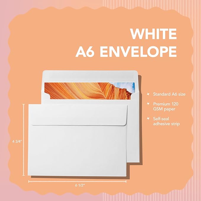 Pack It Chic - 4” X 6” Envelopes (1000 Count) White A6 Envelopes for Invitations, Postcards, Weddings, Photos, Letters, and Papers - 4 3/4" X 6 1/2"