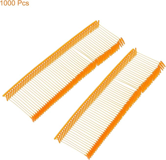 MECCANIXITY Standard Tagging Fasteners,Plastic Regular,Standard Label Gun Price Tagging Barbs for Garment Price Tag Label Tagging Barbs 25mm/1 Inch,Pack of 1000 Orange