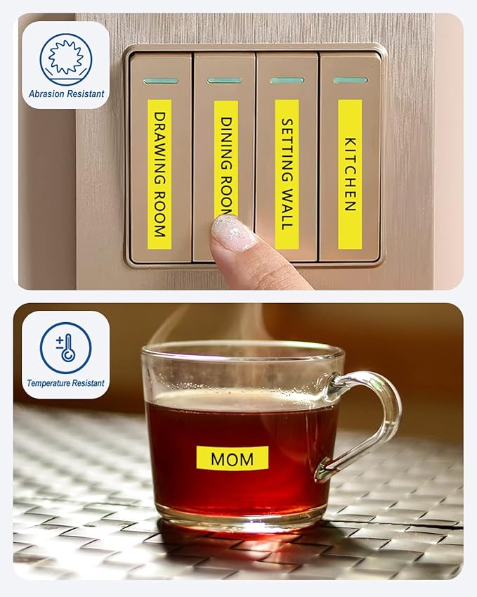 Tze Tz Tape 12mm 0.47 Laminated Yellow Compatible for Brother P Touch Label Maker Tape TZe-631 TZe631 Label Tape for PT D200 D210 D220 D400 Cube, Black on Yellow, 1/2 Inch x 26.2 Feet, 3-Pack