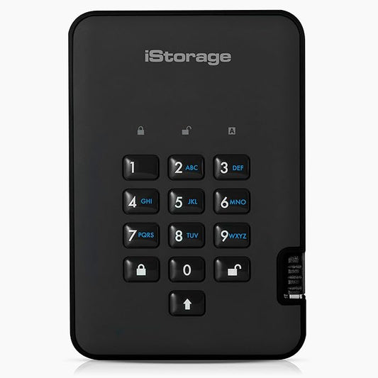 iStorage diskAshur2 HDD 2TB Black | Secure portable hard drive | Password protected | Dust & water resistant | Hardware Encryption