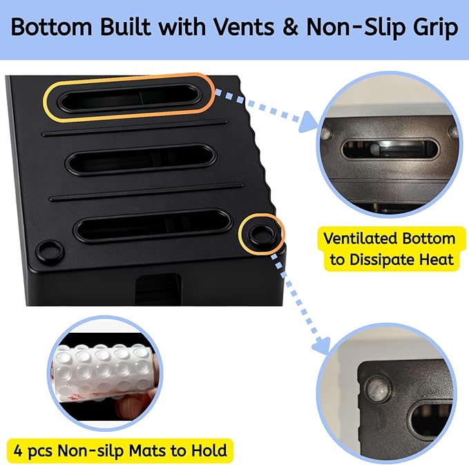 [142Pcs] Cable Management Kit with Cable Box, Medium Cord Hider Box to Conceal Power Strip Holder on Desk or Floor, Under Desk Cable Management Kit Cable Organizer Box, TV Cord Organizer Box, Black