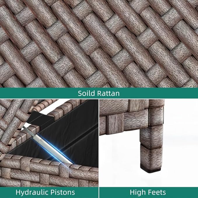 YITAHOME 260 Gallon Wicker Deck Box, XXL All-Weather Outdoor Storage Box, Extra Large Rattan Storage Bin for Patio Furniture, Outdoor Cushions, Pool Storage and Garden Tools (Brown)