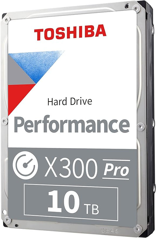 Toshiba X300 PRO 10TB High Workload Performance for Creative Professionals 3.5-Inch Internal Hard Drive – Up to 300 TB/Year Workload Rate CMR SATA 6 GB/s 7200 RPM 512 MB Cache - HDWR71AXZSTB