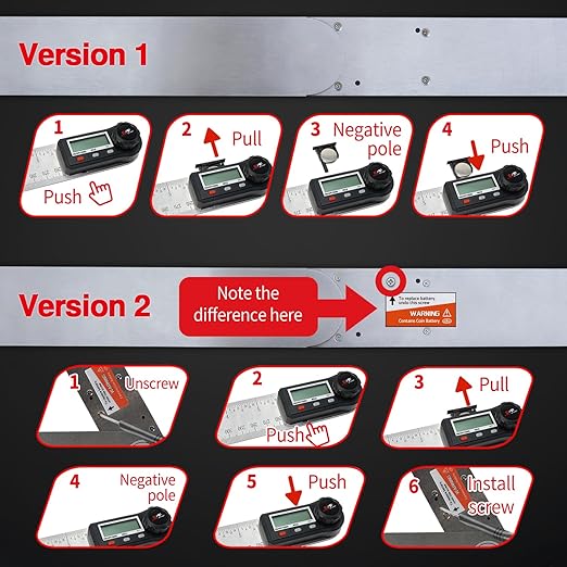 Digital Angle Finder Tool for Woodworking 7 inch / 200 mm, Stainless Steel with Case, Digital Protractor Angle Finder for Measurement by S&F STEAD & FAST