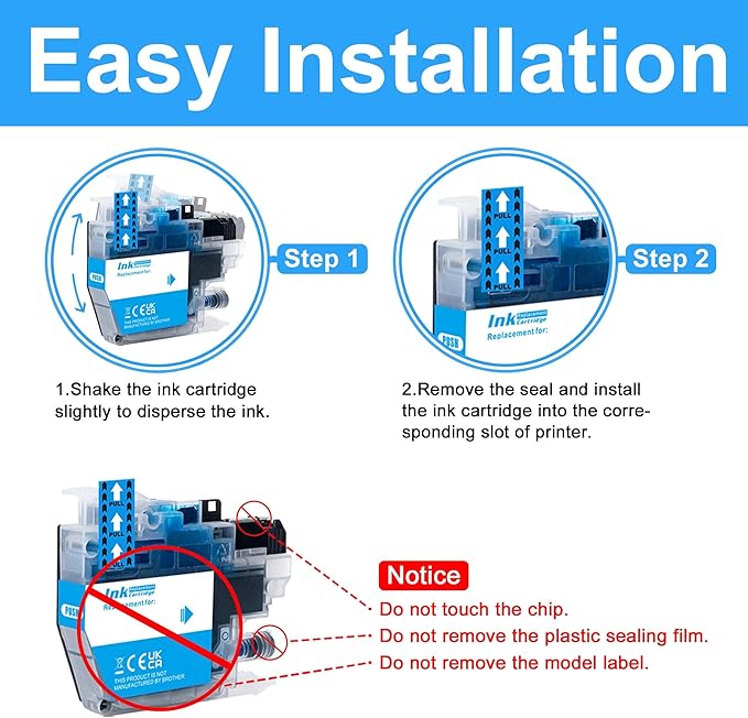 LCL LC3013 Color Ink Cartridges Replacement for Brother LC3013 LC3011 LC30113PKS LC30133PKS LC 3013 LC 3011 for MFC-J497DW MFC-J491DW MFC-J690DW Printers (6-Pack 2C 2M 2Y)