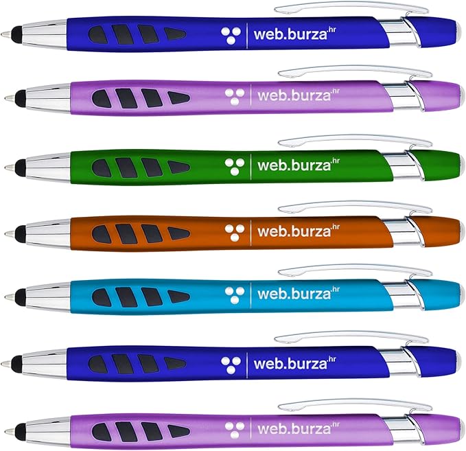 Personalized with Your Custom Logo or Text Pens-300 Pack Bulk-for Businesses, Parties, and Events, 2 in 1 Capacitive Stylus & Ballpoint Pen Compatible with Most Touchscreen Devices, Assorted