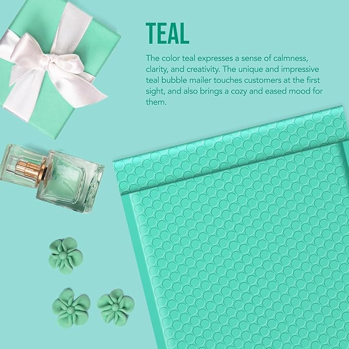 Fuxury Bubble Mailers 8.5x12" Teal Padded Envelopes 6000 Pack Bulk Strong Adhesion Full Pallet of Padded Mailers Thick Bubble Envelopes for Small Business Mailing Books Clothes Makeup Supplies