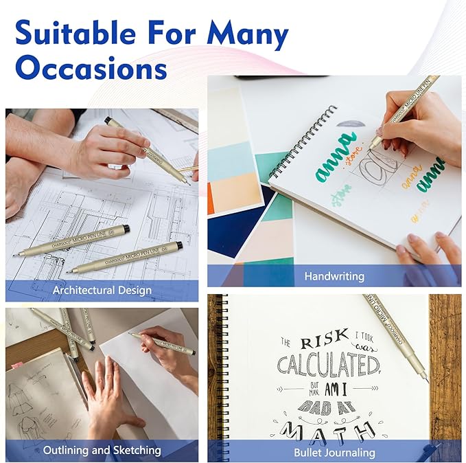 003 Micro Pen, Black Fine Point Pen with Waterproof Archival Ink, 0.15mm Fineliner Ink Pens for Artist Illustration, Sketching, Anime, Manga, Technical Drawing and Scrapbooking