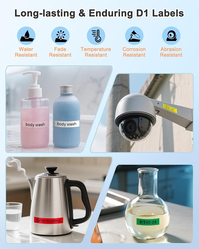 BOYEEZON 6PK Compatible for DYMO D1 12mm Color Label Tape (45013 45010 45016 45017 45018 45019) D1 12mm Refills Color Combo Set for Dymo Labelmanager 280 160 360D 450 Duo, 1/2In x 23Ft