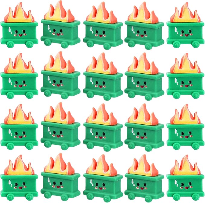 40 Set Resin Dumpster Trash Shape with Fire Gift Team Employee Appreciation Gift Emotional Desk Accessories for Staff Teacher Office Coworker Nurse Medical Volunteer Favor (Green)