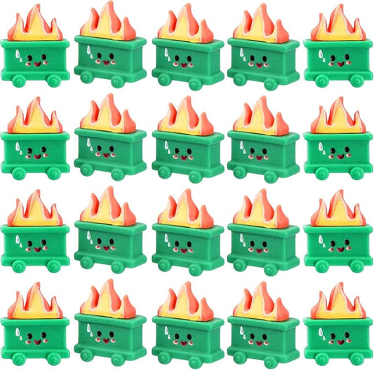 20 Set Resin Dumpster Trash Shape with Fire Gift Team Employee Appreciation Gift Emotional Desk Accessories for Staff Teacher Office Coworker Nurse Medical Volunteer Favor (Green)