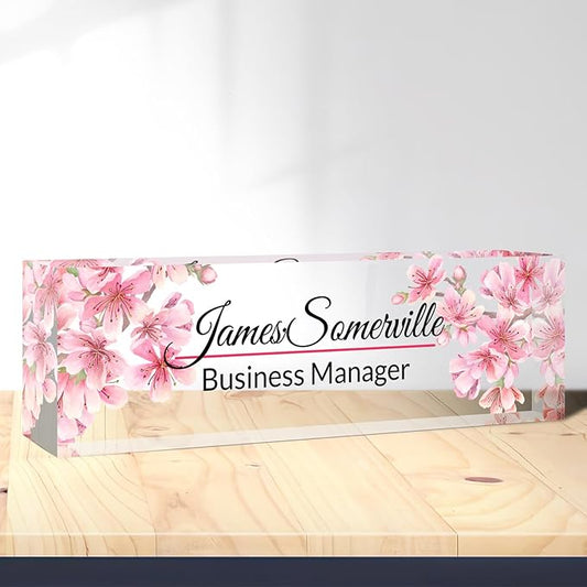 Desk Name Plate Personalized, Custom Name Plate for Desk, Acrylic Desktop Accessories, Office Gift & Decor for Women Men, Teacher Nurse Boss Employee Appreciation Gifts