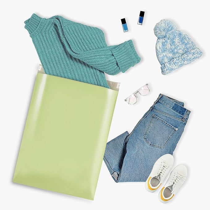 Metronic Large Poly Mailers 19x24 100Pcs, Strong Adhensive Shipping Bags for Clothing, Waterproof Mailers Bags for Small Business, Shipping Envelopes, Tear-resistant Packing Bags in Avocado Green