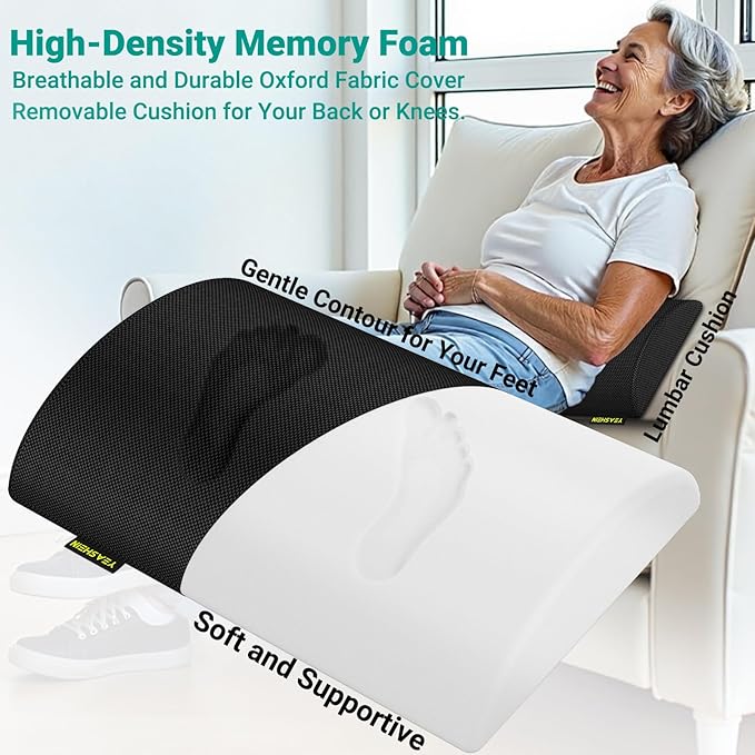 Adjustable Foot Rest for Under Desk at Work, Ergonomic Under Desk Footrest with 6 Positions, Foot Stools for Under Office Desk Chair, Leg Rest for Home, Car, Computer, Gaming Accessories