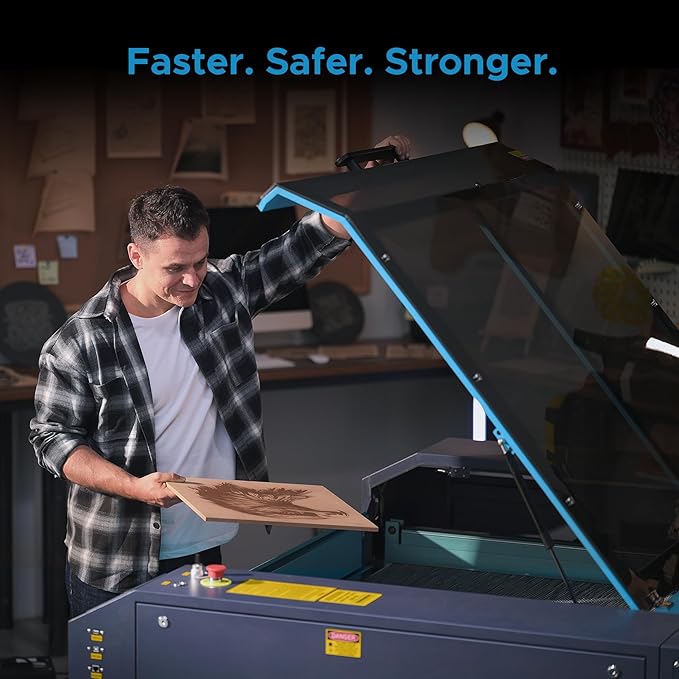 OMTech 100W CO2 Laser Engraver with Water Chiller, 28"x20" Laser Engraving Machine with Autofocus 2 Way Pass-Throughs Built-in Air Assist, Laser Cutter for Wood Glass Acrylic More