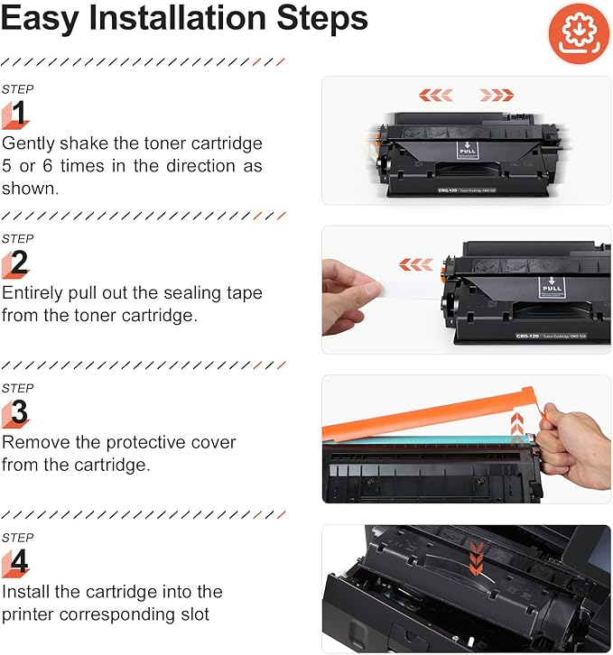 V4INK 4PK Compatible Toner Cartridge Replacement for Canon 120 2617B001AA High Yield Toner for Canon imageCLASS D1100 D1120 D1150 D1170 D1180 D1320 D1350 D1370 D1520 D1550 i-Sensys MF6680DN Printer