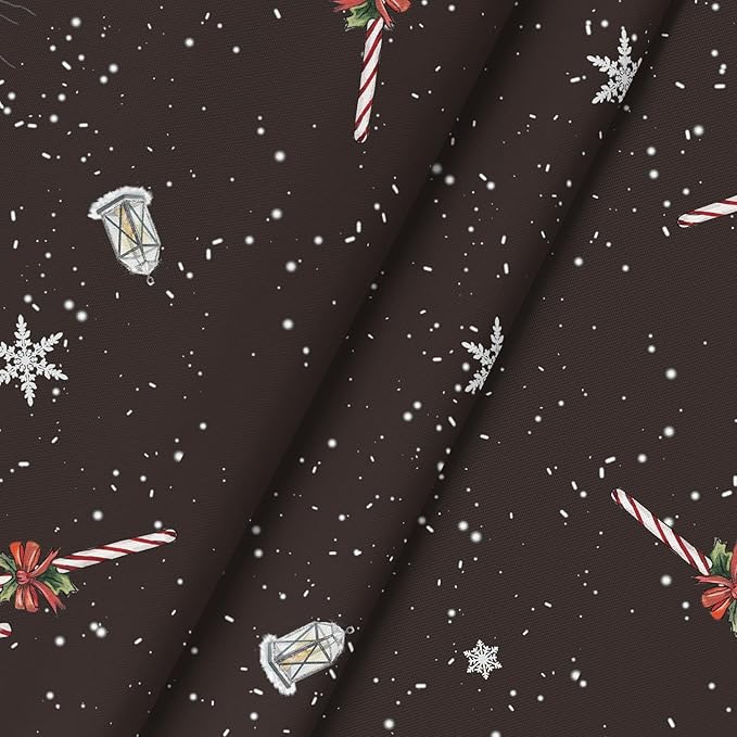 Horaldaily Christmas Tablecloth 60×60 Inch Round, Winter Snowman House Christmas Trees Black Washable Table Cover for Party Picnic Dinner Decor