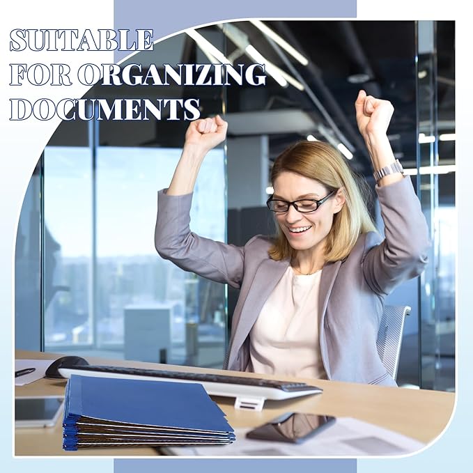 Skyygemm 12 Pcs Classification Folders Letter Size, 3 Divider Pressboard File Folder with Fasteners, Expanding File Organizer Bulk for Teachers, Clergy, Office, Church, Christmas Donations (Dark Blue)