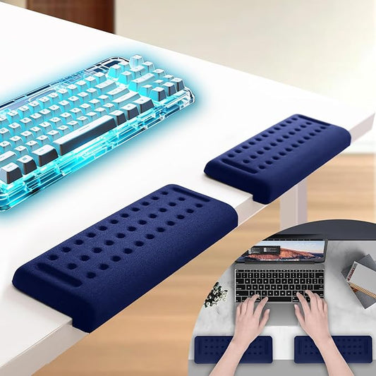 L-Shaped Ergonomic Keyboard Wrist Rest, Wrist Rest for Mouse, Wrist Pad Computer Wrist Support Designed Specifically for Comfortable Typing and Pain Relief, for Computer,Gaming, Office (Blue)