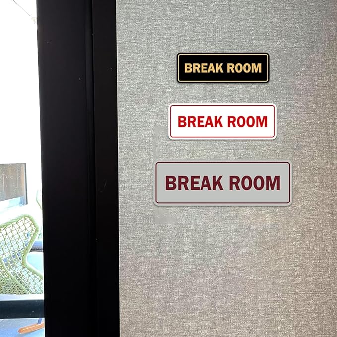 Standard Break Room Door or Wall Sign - Blue - Large 1 Pack