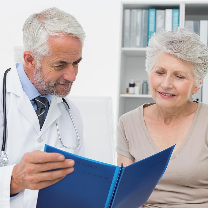 Patelai 48 Pcs Plastic Folders with 2 Pockets and 3 Prongs Home Folders with Card Slot Letter Size Heavy Duty Report Covers for Back to School(Navy Blue,Classic)