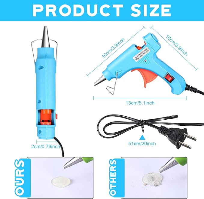 Zhengmy 6 Pieces Mini Hot Glue Gun Crafts Hot Melt Guns Fast Preheating and Easy Squeeze Trigger for School DIY Arts Class Projects Office Home Quick Repairs (Multicolored)