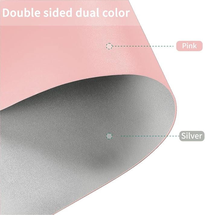 Night Stand Cover for Top - Small Table Cover Used for Bedside Table Waterproof and Easy to Clean Good Flatness Nightstand Protector Top (Pink+Silvery 15.75x23.6)