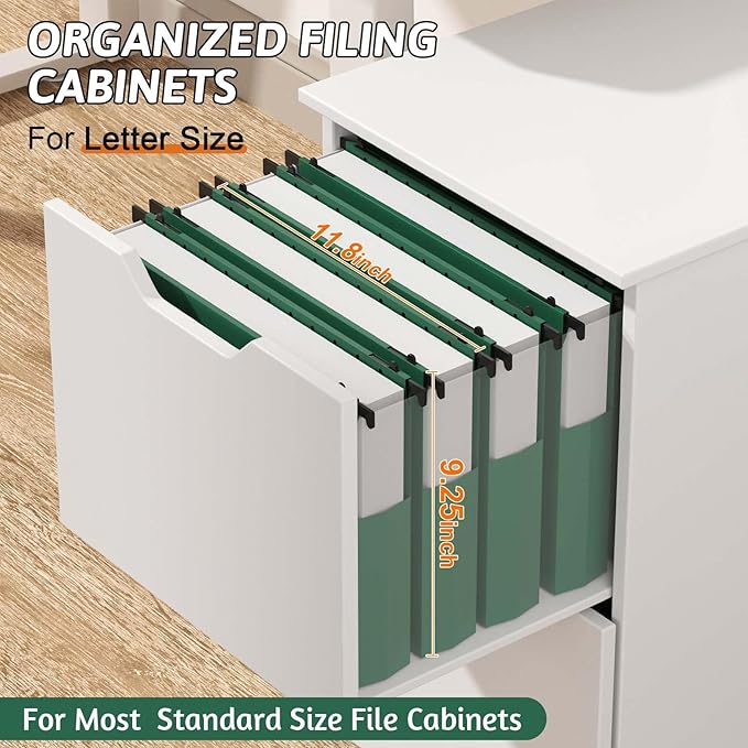 Plastic Hanging File Folders Expandable,12 Pack Heavy Duty Hanging File Folder Letter Size,2 Inch Expansion Extra Capacity Folders,Adjustable Tabs,Green Hanging Folder Designed for Bulky Files