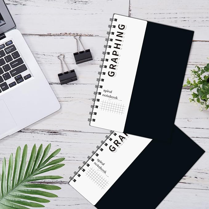 A5 Graph Paper Spiral Notebook 8.5" x 5.7"-4 Pack Grid Notebook Hardcover Notebook 120 Pages 100 GSM Thick Graphing Paper Notebook Hardcover Journal for School, Office, Artist Writing/Drawing