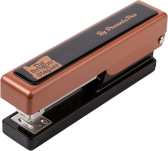 The Oregon Stapler, Built in USA, Built-in Staple Remover, Staples 2 to 25 Sheets, includes Box of 1,250 "Powerhouse" Standard 26/6 Staples, for Home, School or Office, Copper/Black