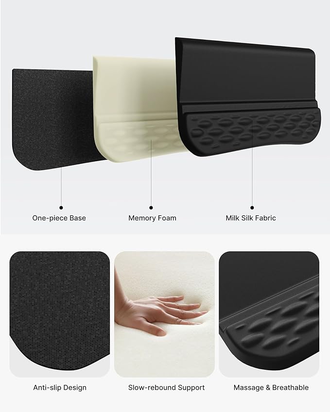 Computer Keyboard Wrist Rest for Desktop, 2 Angle Adjustment Ergonomic Keyboard Riser Holder Stand with Wrist Support for Office, Home, Desk